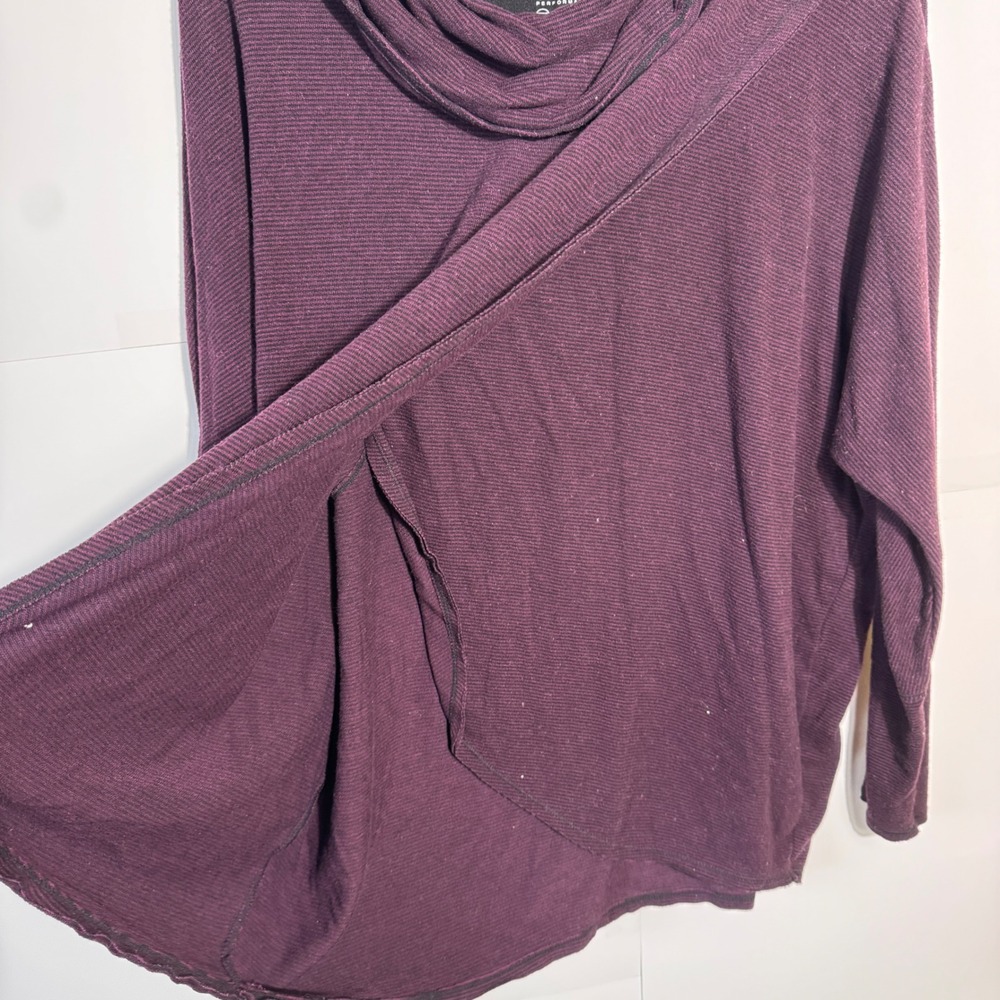 Calvin Klein Performance Cowl Neck Pullover Women XL Purple Stretch Athleisure - Picture 3 of 11